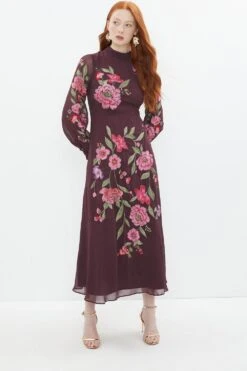 Coast Alexandra Gallagher Floral Embroidered Midi Dress