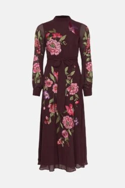 Coast Alexandra Gallagher Floral Embroidered Midi Dress -Simply Feminine Shop bcc02861 merlot xl 3