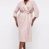 Coast Plus Size Premium Notch Neck Wrap Dress -Simply Feminine Shop bcc02869 blush xl