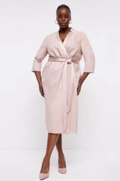 Coast Plus Size Premium Notch Neck Wrap Dress