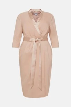 Coast Plus Size Premium Notch Neck Wrap Dress -Simply Feminine Shop bcc02869 blush xl 3