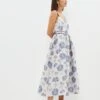 Coast Petite Jacquard Midi Dress With Tipped Detail -Simply Feminine Shop bcc02883 blue xl
