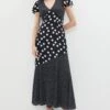 Coast Polka Dot Ruffle Midi Dress 1 Coast Polka Dot Ruffle Midi Dress -Simply Feminine Shop bcc02884 mono xl