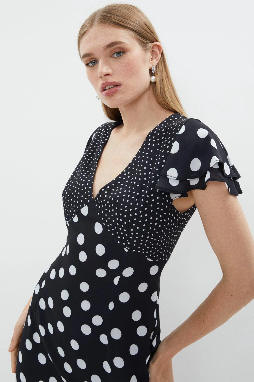 Coast Polka Dot Ruffle Midi Dress 4 Coast Polka Dot Ruffle Midi Dress - Image 2