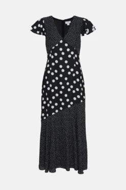 Coast Polka Dot Ruffle Midi Dress 9 Coast Polka Dot Ruffle Midi Dress -Simply Feminine Shop bcc02884 mono xl 3