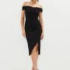 Coast Cross Front Bardot Pencil Dress -Simply Feminine Shop bcc02894 black xl
