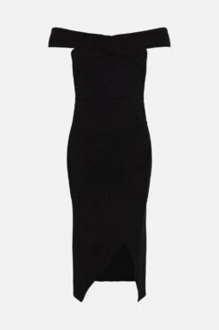 Coast Cross Front Bardot Pencil Dress -Simply Feminine Shop bcc02894 black xl 3