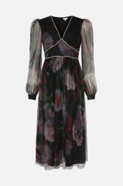 Coast Diamante Detail Printed Mesh Dress 9 Coast Diamante Detail Printed Mesh Dress -Simply Feminine Shop bcc02945 black xl 3