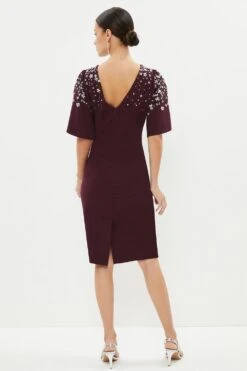 Coast Petite Jewel Jersey Flare Sleeve Dress -Simply Feminine Shop bcc02957 merlot xl 2