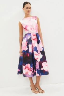 Coast Petite Peony Full Skirted Structured Dress