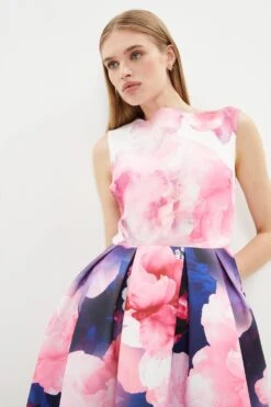 Coast Peony Full Skirted Structured Dress 7 Coast Peony Full Skirted Structured Dress -Simply Feminine Shop bcc03020 multi xl 1