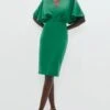 Coast V Neck Crepe Cape Pencil Dress 2 Coast V Neck Crepe Cape Pencil Dress -Simply Feminine Shop bcc03088 green xl