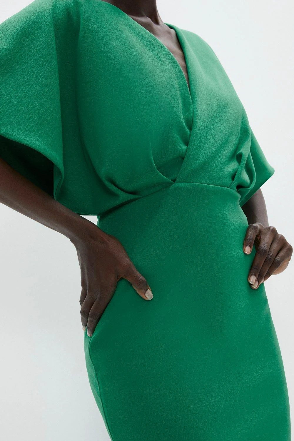 Coast V Neck Crepe Cape Pencil Dress 4 Coast V Neck Crepe Cape Pencil Dress - Image 2