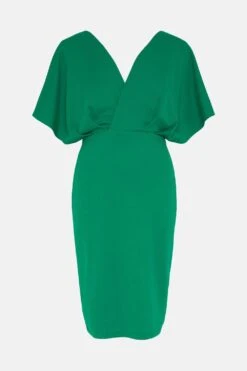 Coast V Neck Crepe Cape Pencil Dress 9 Coast V Neck Crepe Cape Pencil Dress -Simply Feminine Shop bcc03088 green xl 3