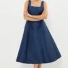 Coast Square Neck Structured Twill Midi Dress 1 Coast Square Neck Structured Twill Midi Dress -Simply Feminine Shop bcc03098 navy xl