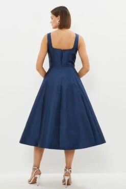 Coast Square Neck Structured Twill Midi Dress 8 Coast Square Neck Structured Twill Midi Dress -Simply Feminine Shop bcc03098 navy xl 2