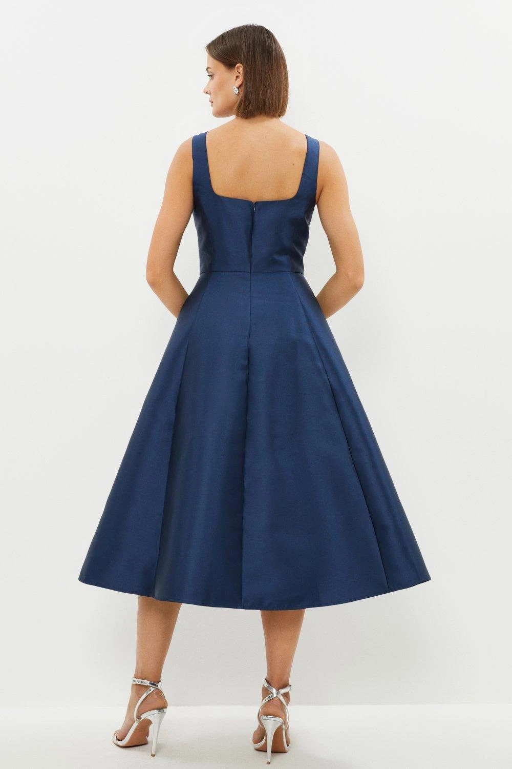 Coast Square Neck Structured Twill Midi Dress 5 Coast Square Neck Structured Twill Midi Dress - Image 3