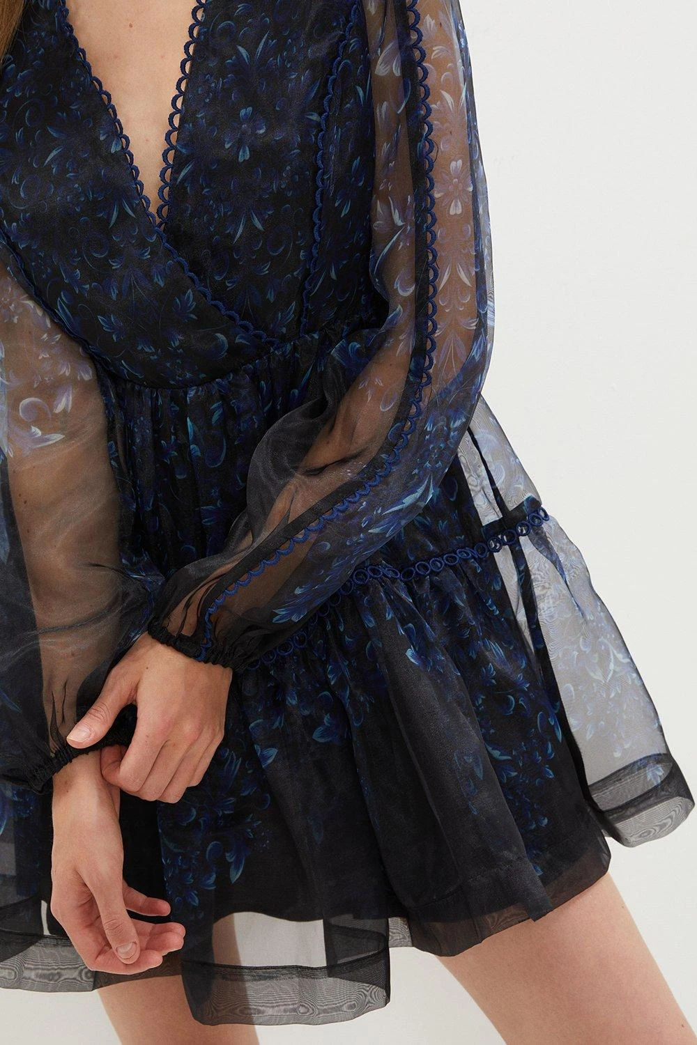 Coast Mini Dress In Printed Organza With Trim 3 Coast Mini Dress In Printed Organza With Trim - Image 2