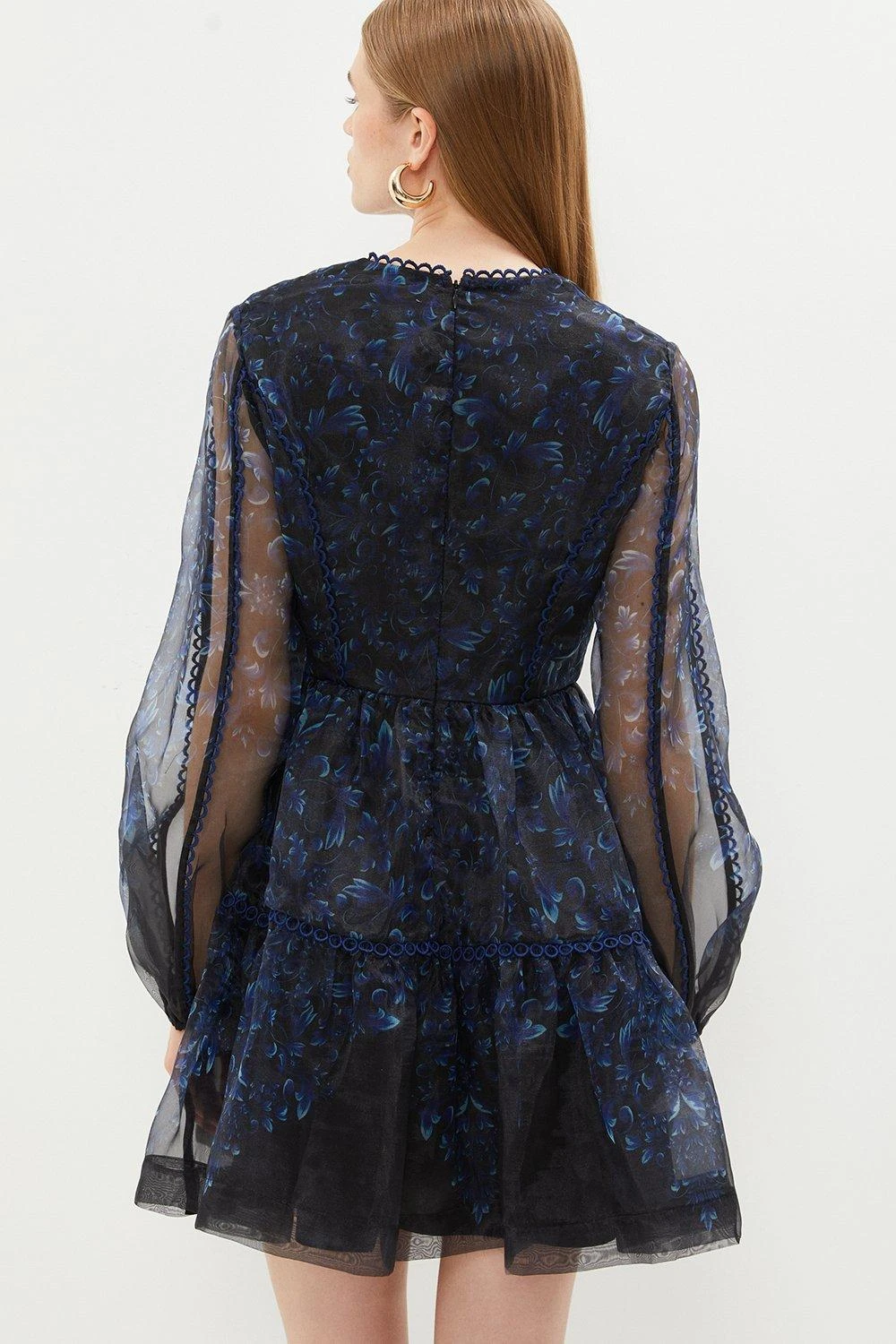 Coast Mini Dress In Printed Organza With Trim 4 Coast Mini Dress In Printed Organza With Trim - Image 3