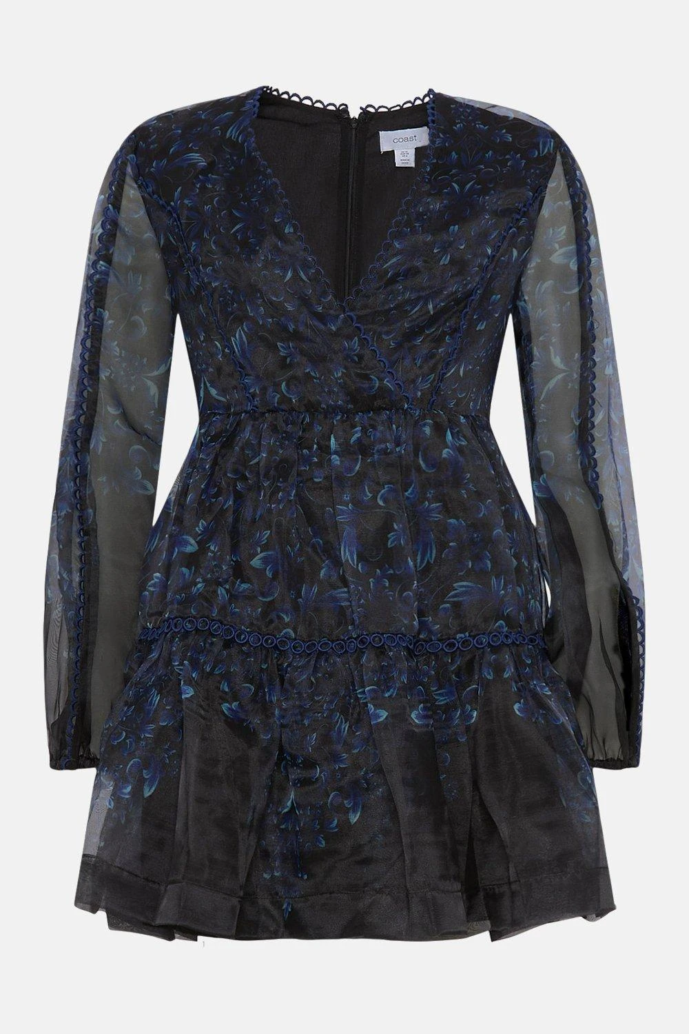 Coast Mini Dress In Printed Organza With Trim 5 Coast Mini Dress In Printed Organza With Trim - Image 4