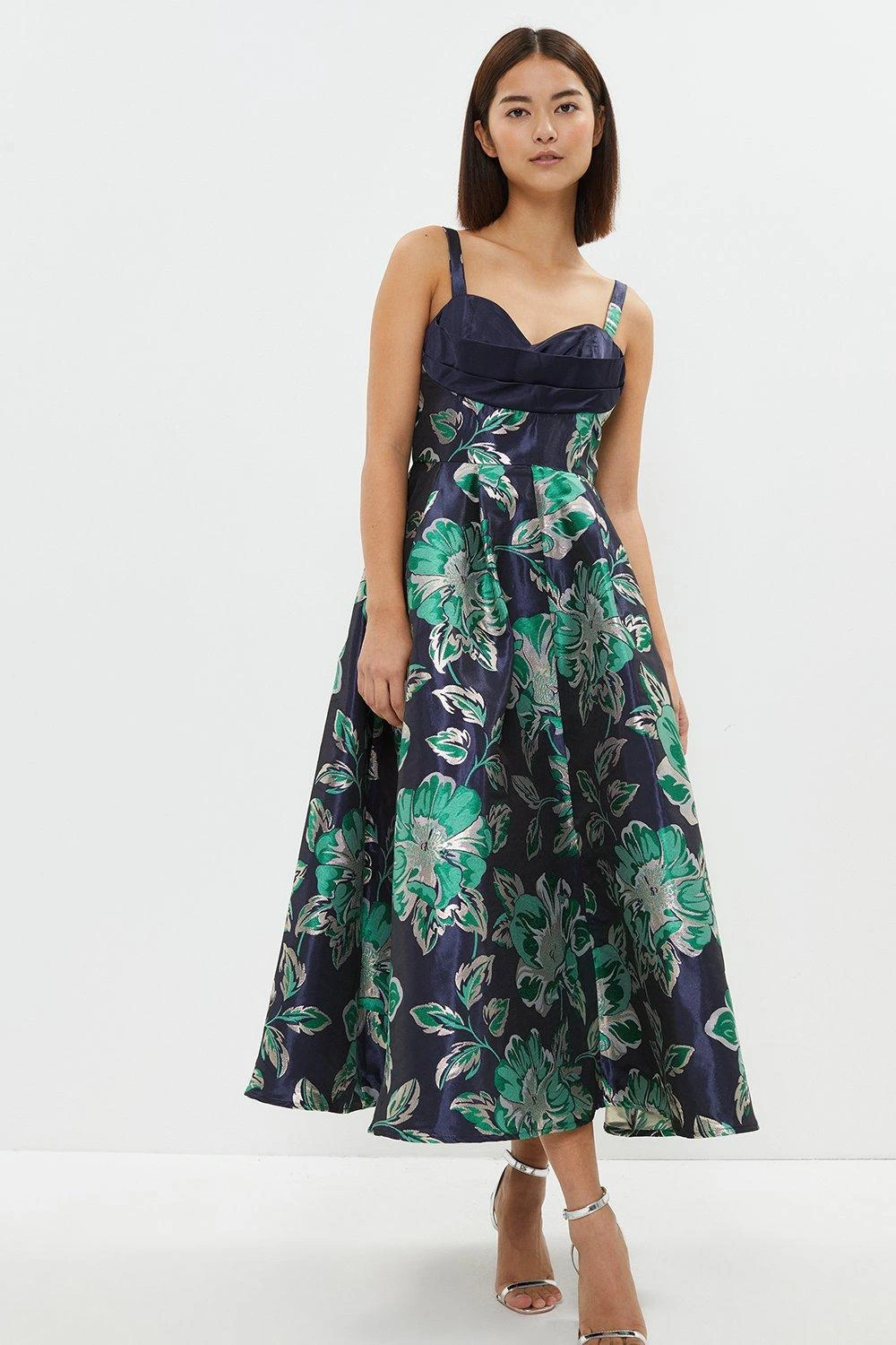 Coast Petite Jacquard Midi Dress With Satin Top 3 Coast Petite Jacquard Midi Dress With Satin Top