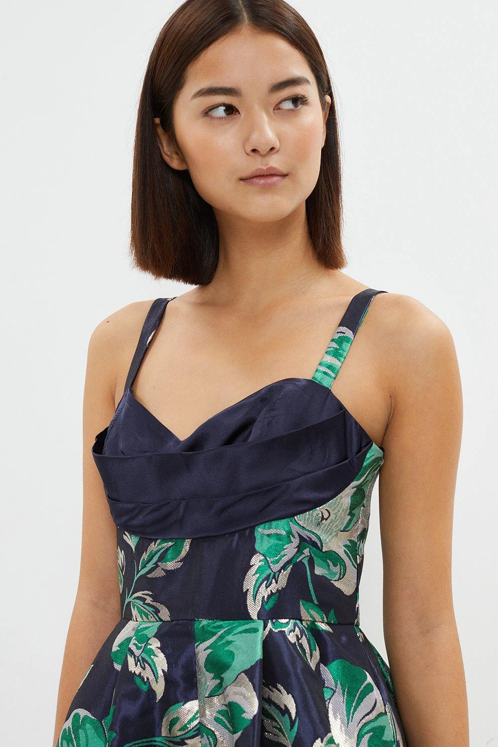 Coast Petite Jacquard Midi Dress With Satin Top 4 Coast Petite Jacquard Midi Dress With Satin Top - Image 2