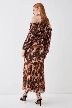 Coast Cold Shoulder Pleated Chiffon Midaxi Dress -Simply Feminine Shop bcc03320 black xl 2