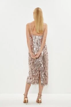 Coast Premium Sequin And Fringe Midi Dress -Simply Feminine Shop bcc03352 rose20gold xl 2
