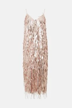 Coast Premium Sequin And Fringe Midi Dress -Simply Feminine Shop bcc03352 rose20gold xl 3