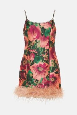 Coast Diamante Trim Mini Dress With Feather Hem -Simply Feminine Shop bcc03386 black xl 3