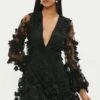 Coast Mini Dress In 3D Floral Applique -Simply Feminine Shop bcc03403 black xl