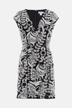 Coast V Neck Hand Embellished Mini Dress 9 Coast V Neck Hand Embellished Mini Dress -Simply Feminine Shop bcc03415 black xl 3