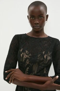 Coast Midi Dress In Lace With Sweetheart Bust -Simply Feminine Shop bcc03432 black xl 1