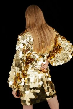 Coast Deep V Disc Sequin Mini Dress​ -Simply Feminine Shop bcc03441 gold xl 2