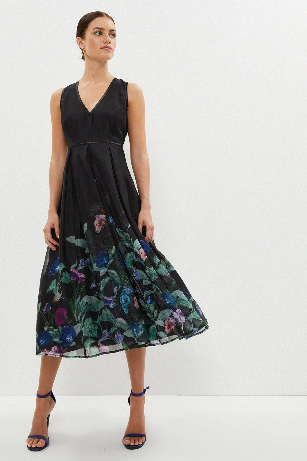 Coast Petite V Neck Tipped Organza Midi Dress 3 Coast Petite V Neck Tipped Organza Midi Dress