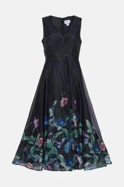 Coast Petite V Neck Tipped Organza Midi Dress 9 Coast Petite V Neck Tipped Organza Midi Dress -Simply Feminine Shop bcc03450 black xl 3