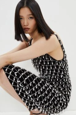 Coast Premium Midi Dress In Pearl Embellishment -Simply Feminine Shop bcc03466 black xl 1