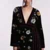 Coast Premium Hand Embellished Velvet Mini Wrap Dress