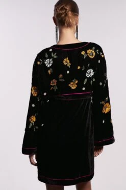 Coast Premium Hand Embellished Velvet Mini Wrap Dress -Simply Feminine Shop bcc03473 black xl 2