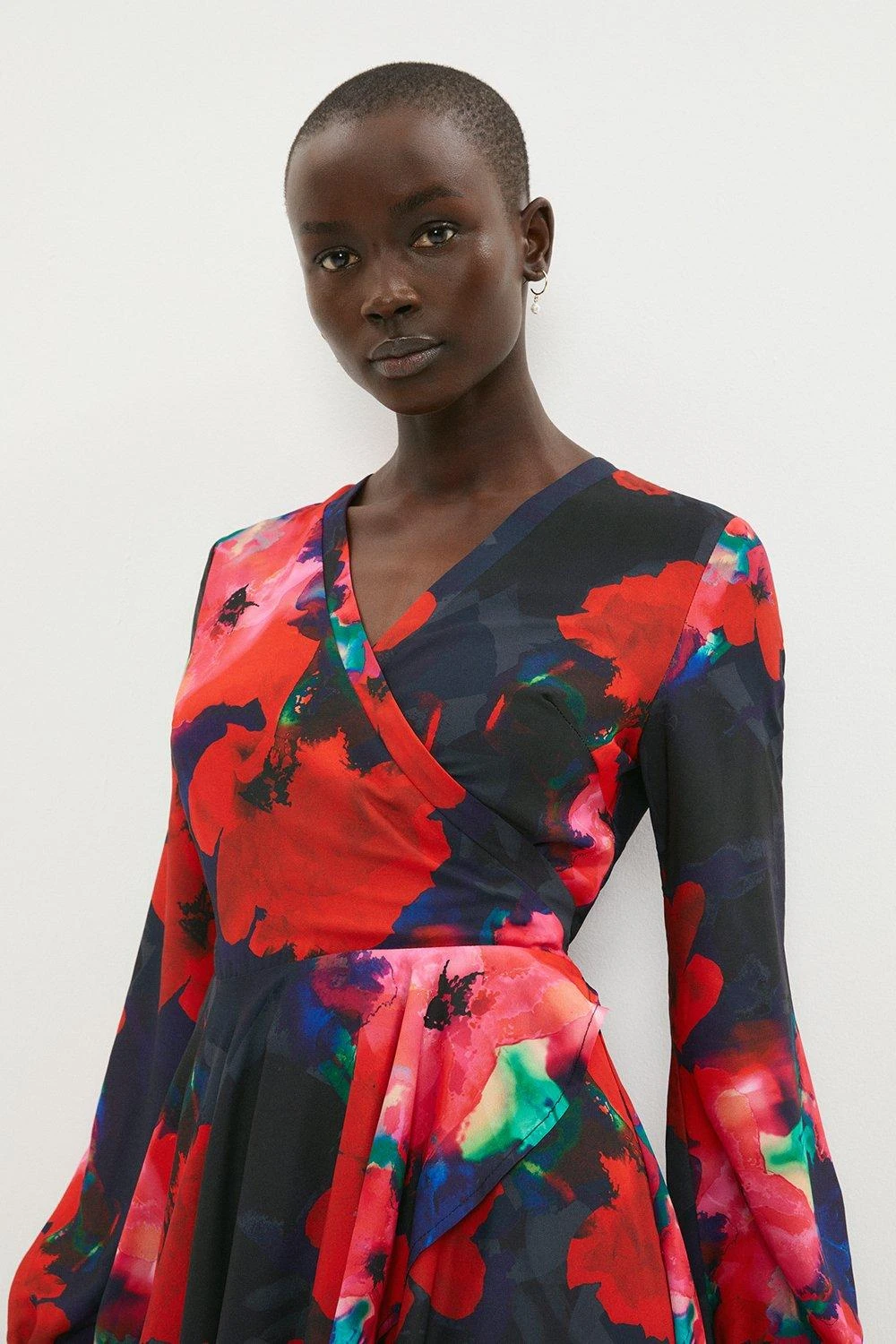 Coast Long Sleeve Ruffle Mid Wrap Dress 4 Coast Long Sleeve Ruffle Mid Wrap Dress - Image 2