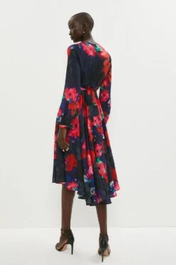 Coast Long Sleeve Ruffle Mid Wrap Dress 8 Coast Long Sleeve Ruffle Mid Wrap Dress -Simply Feminine Shop bcc03479 navy xl 2