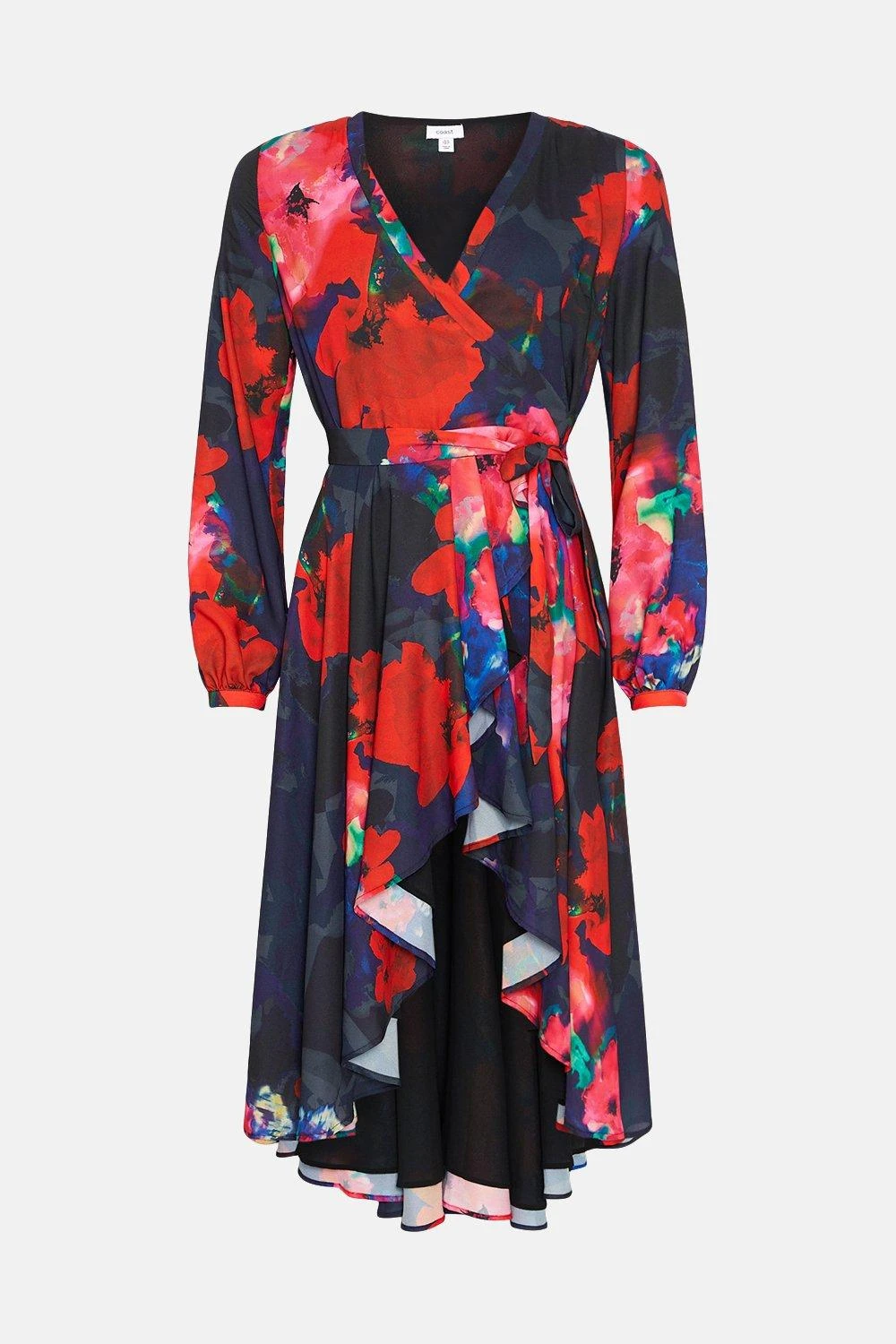 Coast Long Sleeve Ruffle Mid Wrap Dress 6 Coast Long Sleeve Ruffle Mid Wrap Dress - Image 4