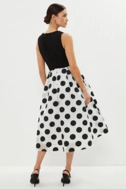 Coast Petite 2 In 1jacquard Spot Skirt Dress 8 Coast Petite 2 In 1jacquard Spot Skirt Dress -Simply Feminine Shop bcc03487 mono xl 2