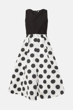 Coast Petite 2 In 1jacquard Spot Skirt Dress 9 Coast Petite 2 In 1jacquard Spot Skirt Dress -Simply Feminine Shop bcc03487 mono xl 3