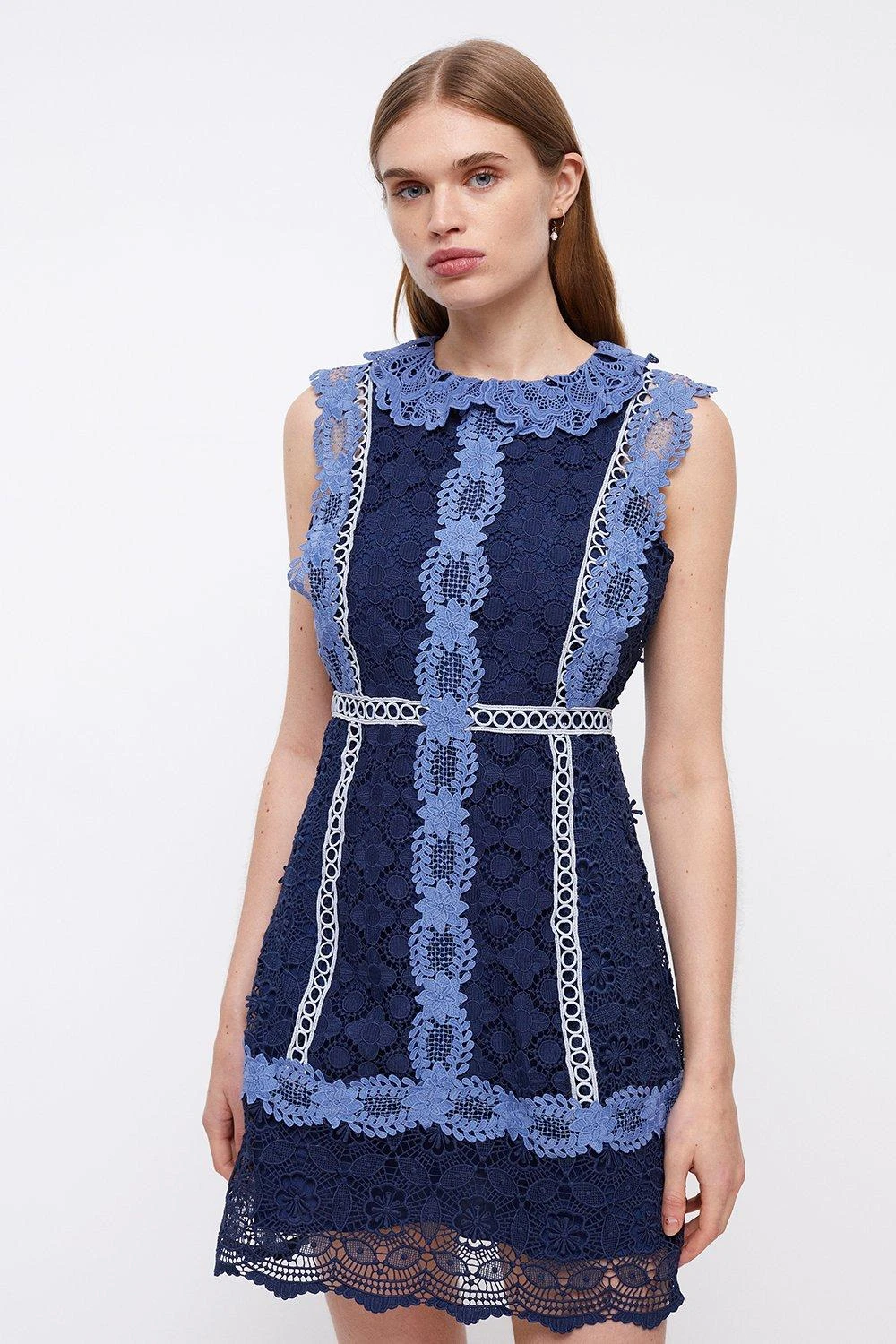 Coast Placement Lace Mini Dress With Collar 3 Coast Placement Lace Mini Dress With Collar