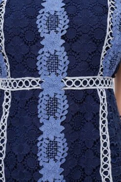 Coast Placement Lace Mini Dress With Collar 11 Coast Placement Lace Mini Dress With Collar -Simply Feminine Shop bcc03504 navy xl 4