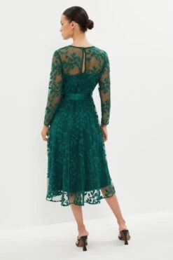 Coast All Over Embroidered Long Sleeve Midi Dress -Simply Feminine Shop bcc03508 forest xl 2