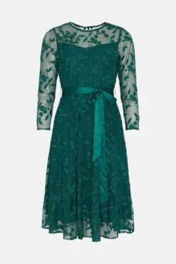 Coast All Over Embroidered Long Sleeve Midi Dress -Simply Feminine Shop bcc03508 forest xl 3