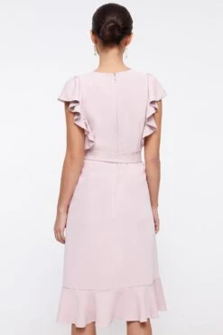 Coast Petite Ruffle Shoulder Tie Waist Dress -Simply Feminine Shop bcc03524 blush xl 2