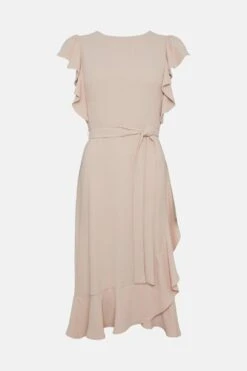 Coast Petite Ruffle Shoulder Tie Waist Dress -Simply Feminine Shop bcc03524 blush xl 5